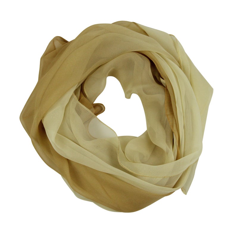 PANTONIGHT Long Chiffon Sheer Scarf Gradient - Pantonight Beige Shaded Colors Lightweight Scarf For Womens (Color 090) - Image 4